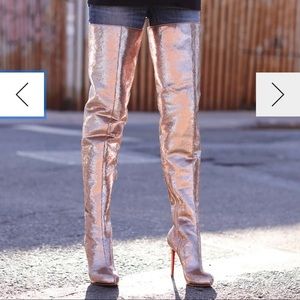 Louboutin thigh highs (moulin rogue in nude)